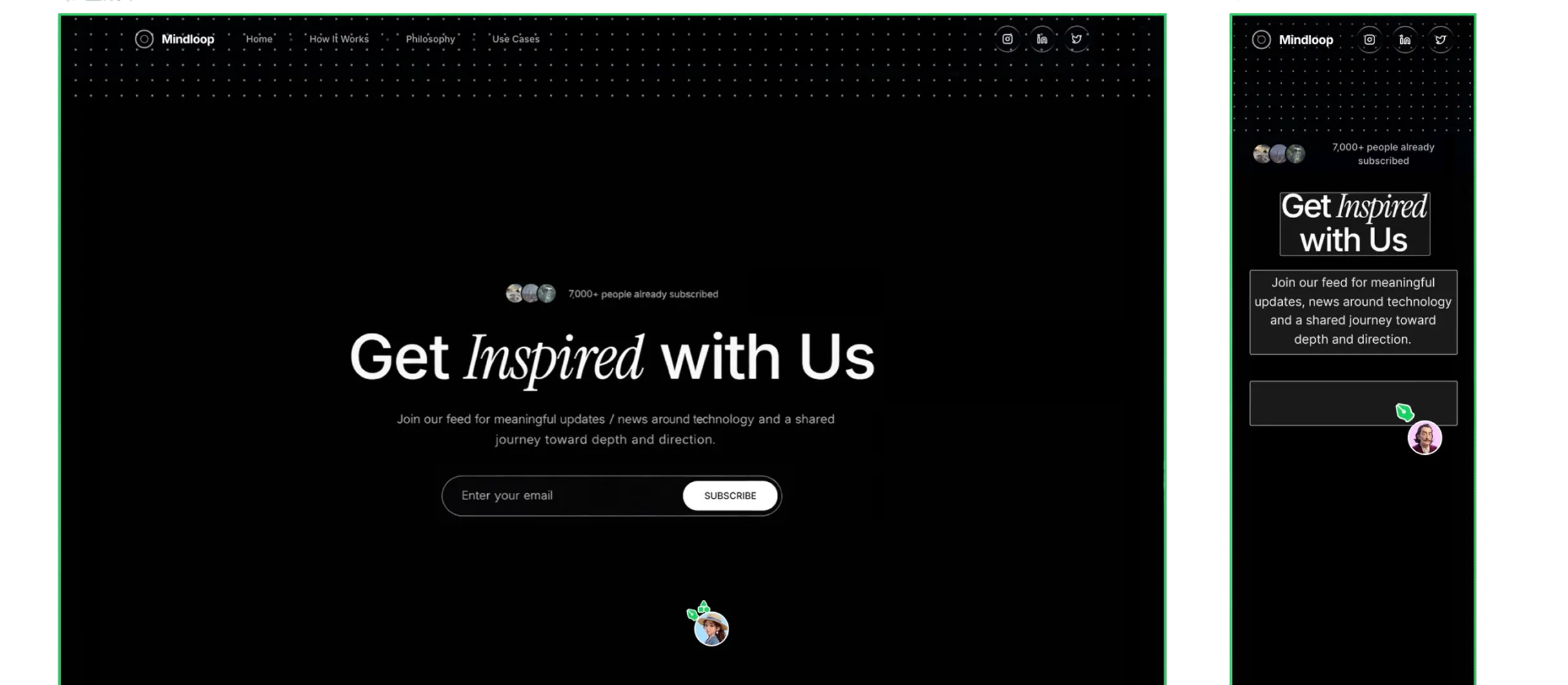 Website and mobile preview being generated