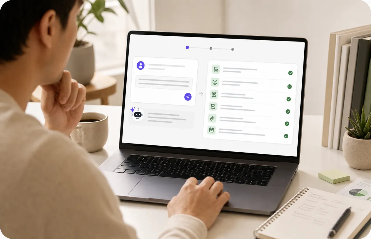 SpringBrand Agent turning a plain-language business outcome into a structured service brief
