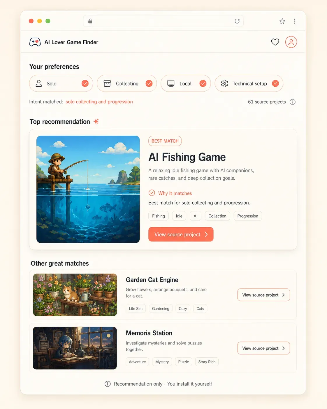 GitHub Game Finder