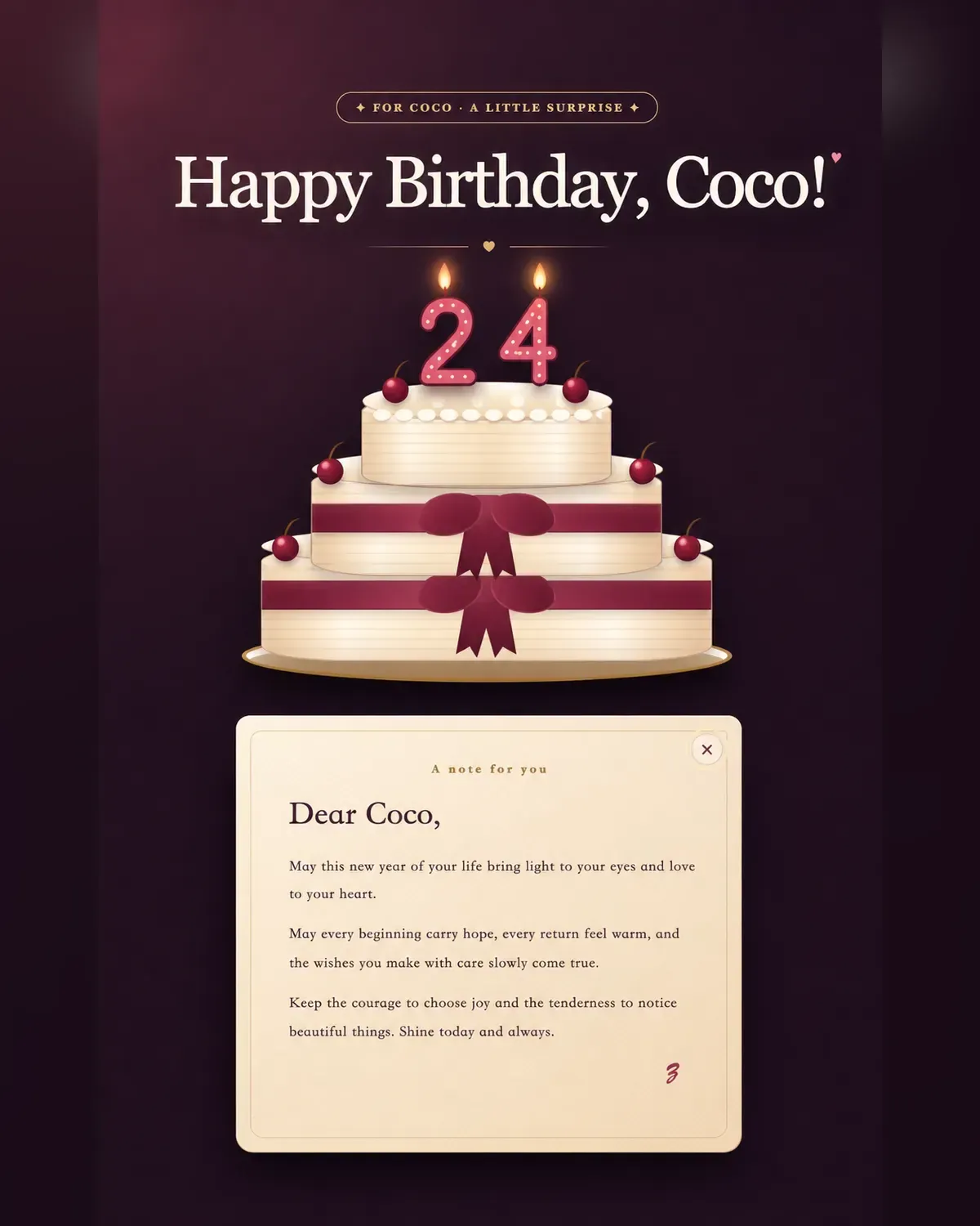 Interactive Birthday Cake