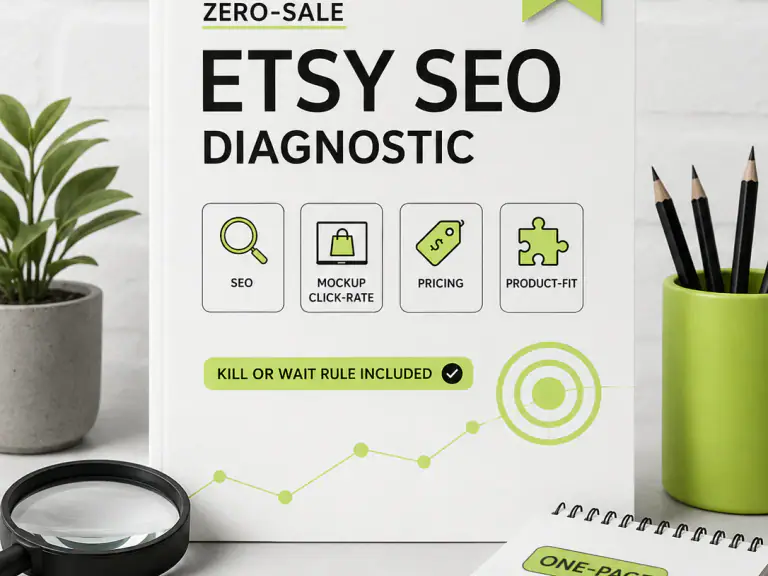 Audit your Etsy SEO, mockups, pricing and product-fit