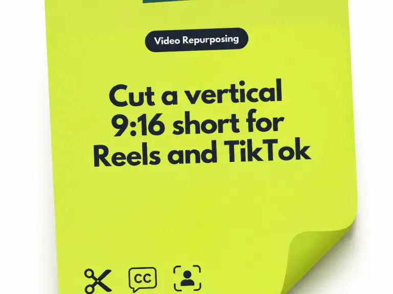 Cut a vertical 9:16 short for Reels and TikTok