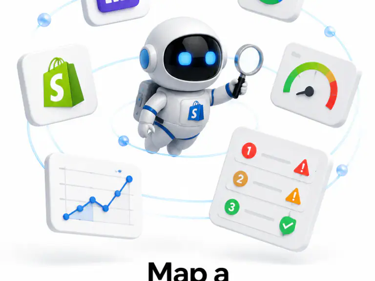Map a Shopify prospect's stack and SEO gaps
