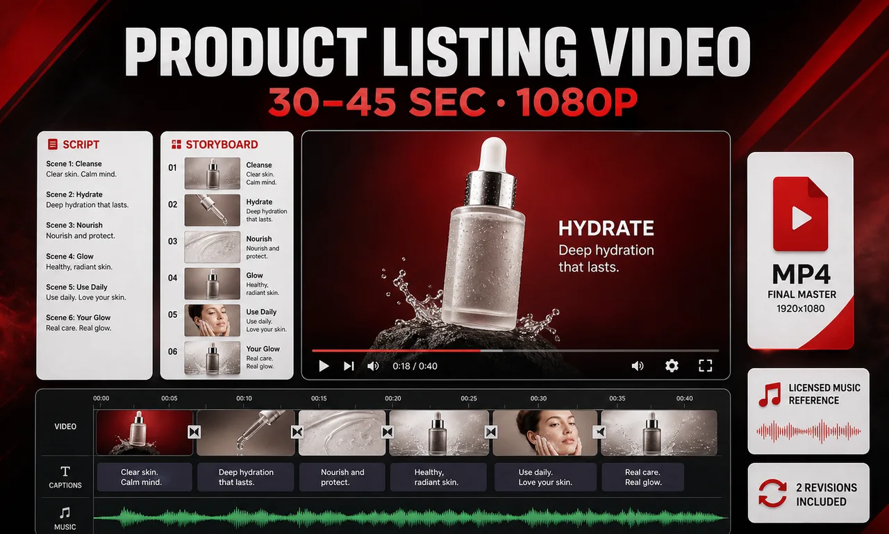 Amazon Product Video Editing for One Listing