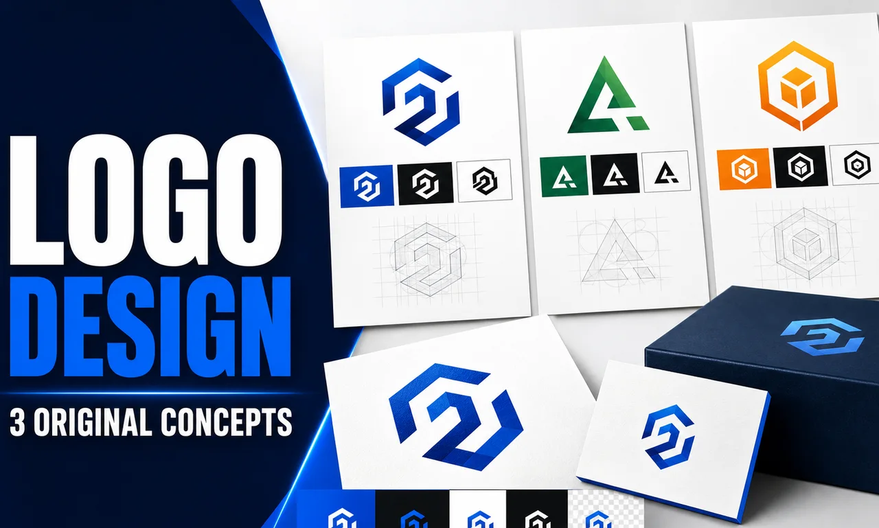 Custom Logo Design with 3 Original Concepts