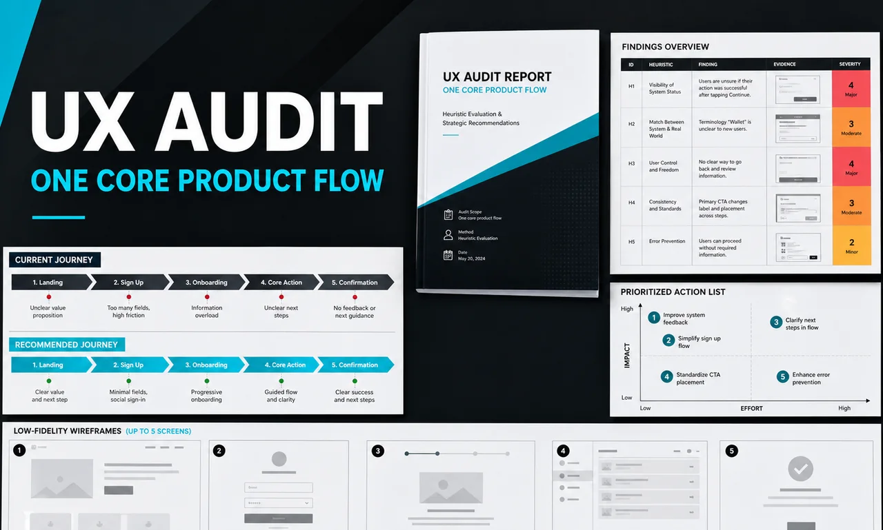 UX Designer Audit for One Core Product Flow
