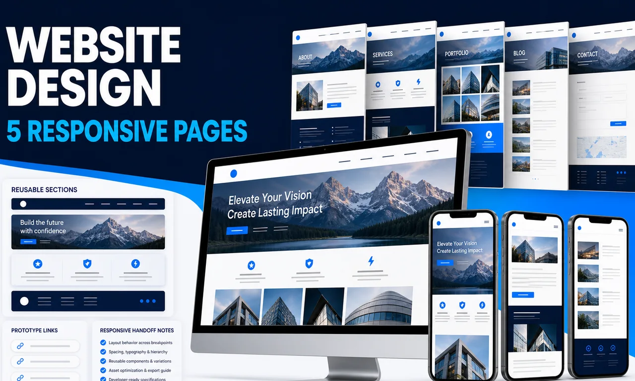 Website Designer for Five Responsive Pages